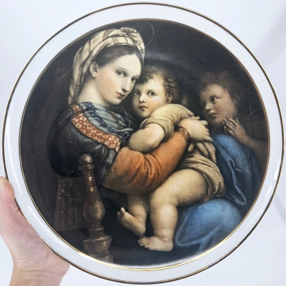 Madonna Del Cardellino & Madonna Della Seggliola 13" Decorative Plates - Italy - Picture 6 of 8